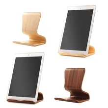 2021 New Universal Real Wood Mobile Phone and Portable  Cute  Tablet Holder  for Desk  Nightstand White Maple + Black Walnut