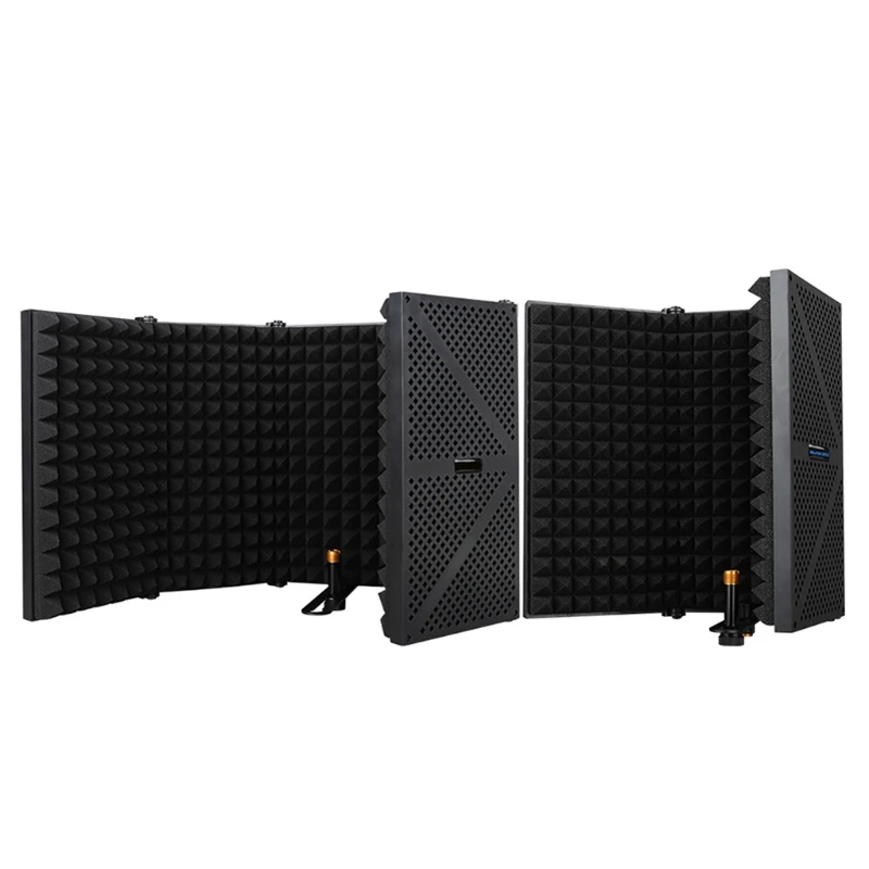 

Microphone Isolation Shield Mic Sound Absorbing Foam Reflector for Sound Recording Podcasts Vocals Singing and Broadcast T21B