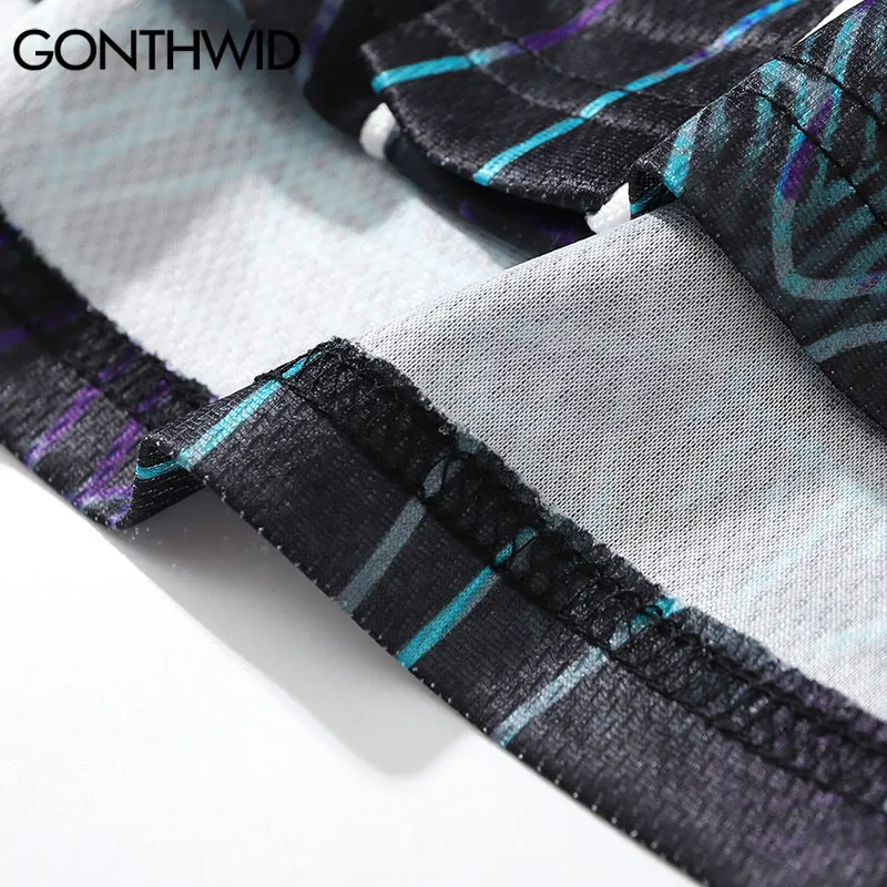 

GONTHWID Baseball Jersey Tee Shirts Streetwear Hip Hop Graffiti Print Shirt Mens Hip Hop Harajuku Fashion Casual Button Tops