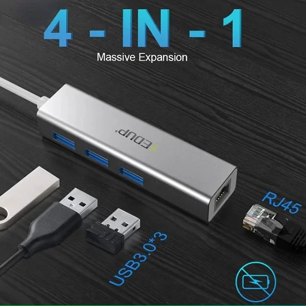 

Концентратор USB C на 3 порта, 1000 Мбит/с