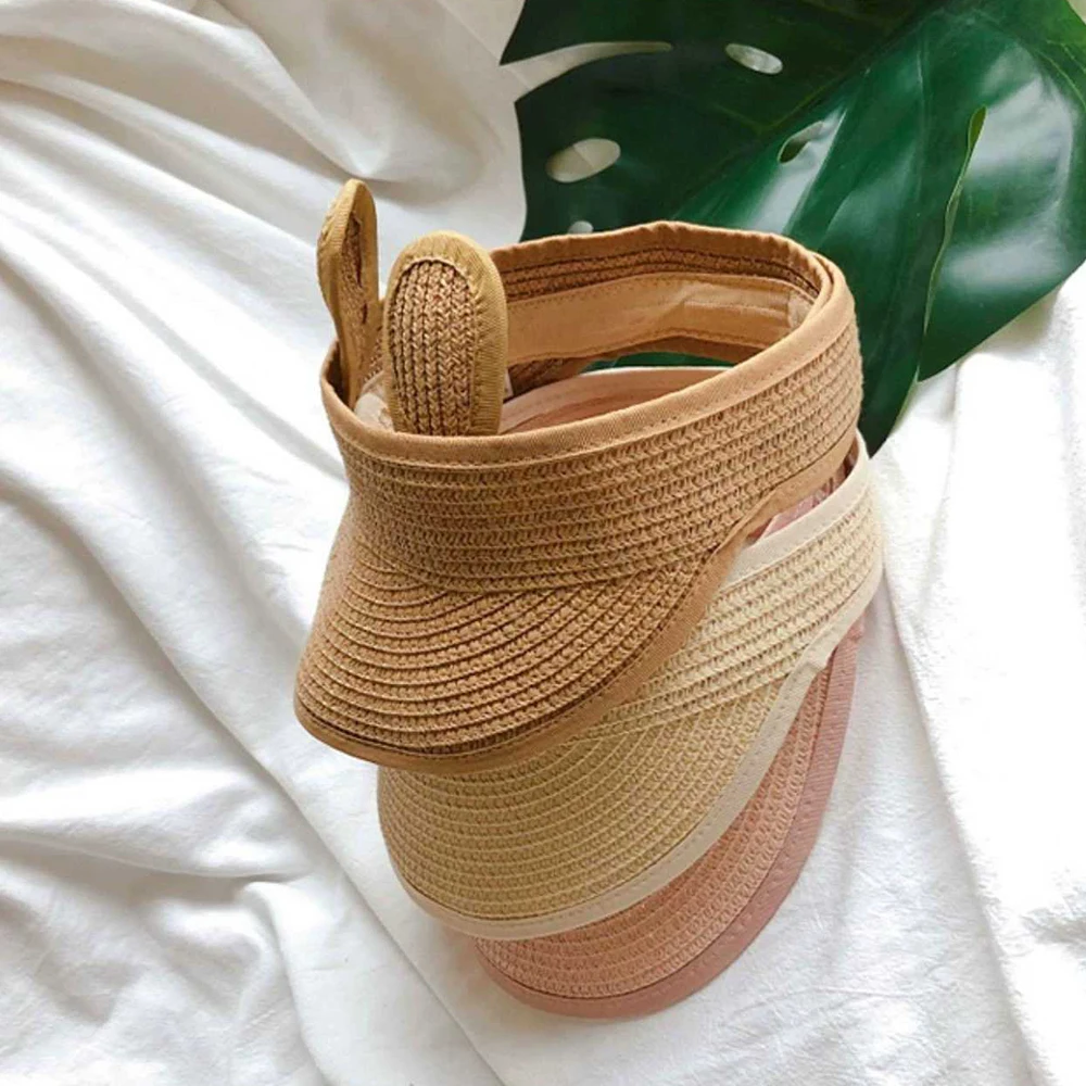 Регулируемая соломенная шляпа с козырьком для маленьких мальчиков и девочек