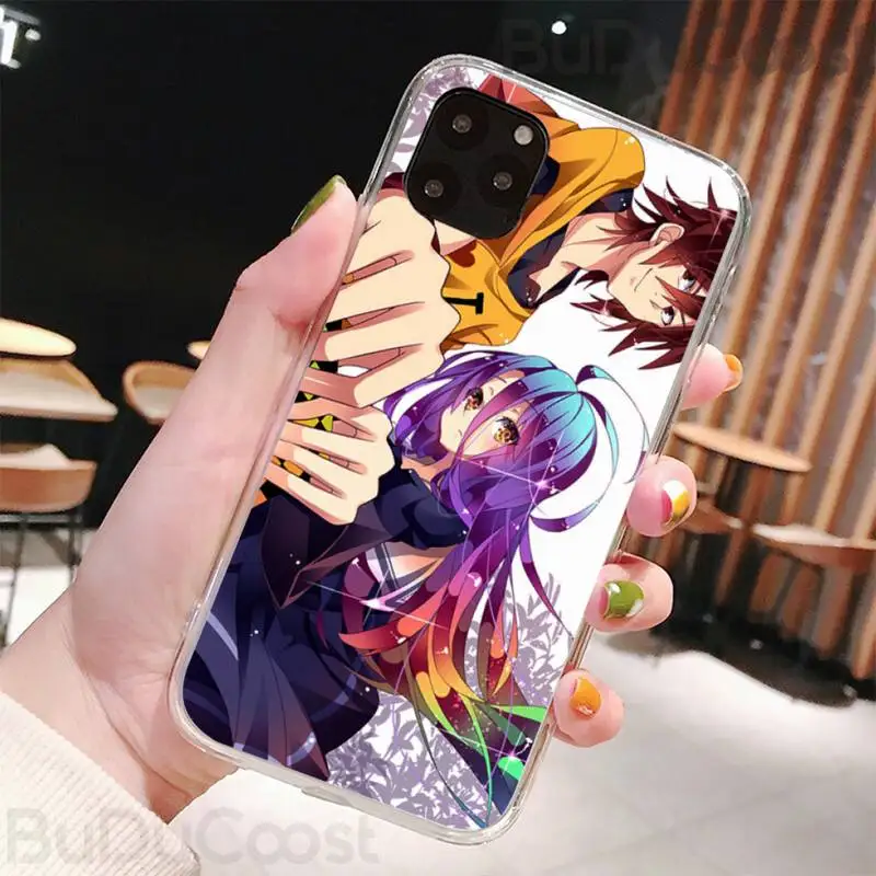 slok no game no life cute girl phone case for iphone 8 7 6 6s plus x 5s se 2020 xr 11 pro xs max 12 12mini free global shipping