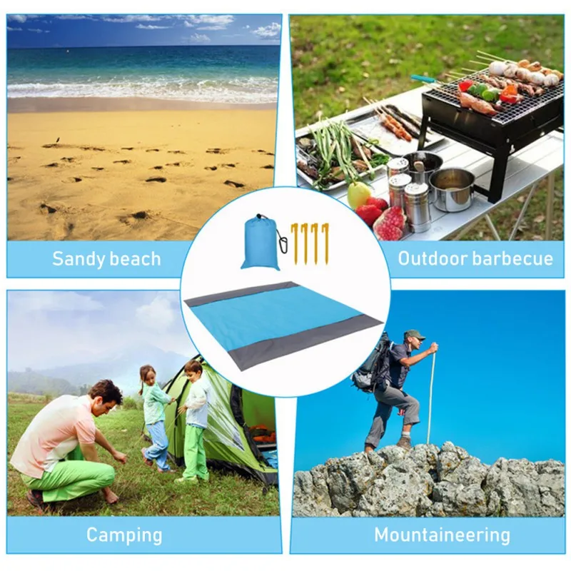 

New Beach Blanket Sand Free Waterproof Picnic Blankets Portable Outdoor Beach Mat Lightweight and Durable for Camping