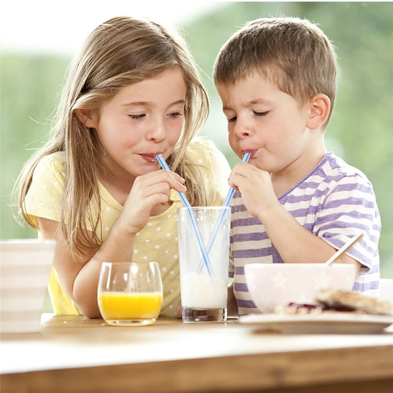 300 упаковок одноразовых трубочек гибкие пластиковые соломинки полосатые