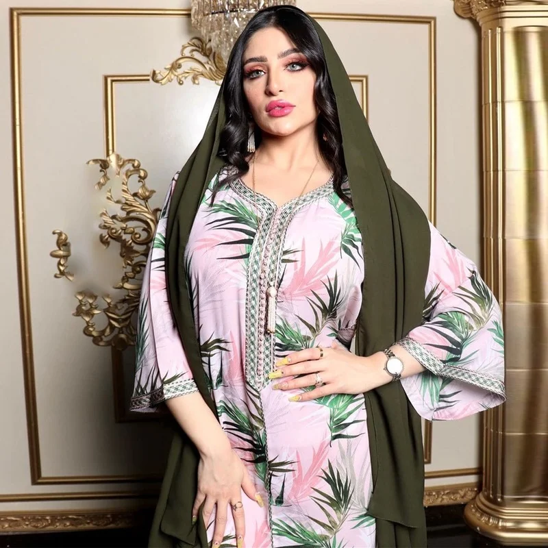 

Abaya Kimono Dubai 2021 Ankara Dashiki Print Maxi Dress Long Sleeve Plus Size Boubou Turkish Islamic Clothes For Women Robes