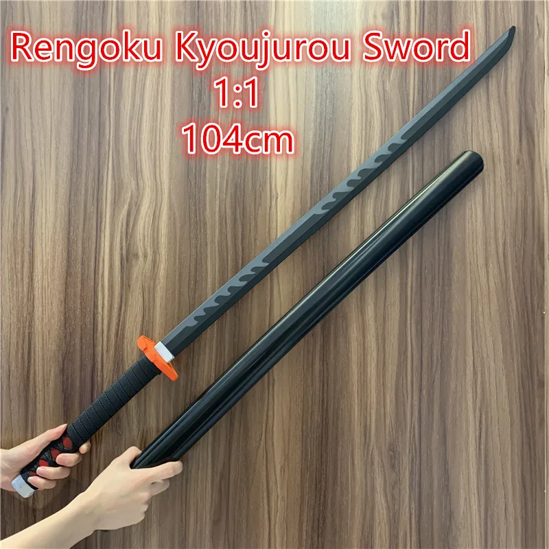 Cos подарок 1:1 убийца демонов меч оружие Rengoku Kyoujurou огненный черный серый Sowrd нож