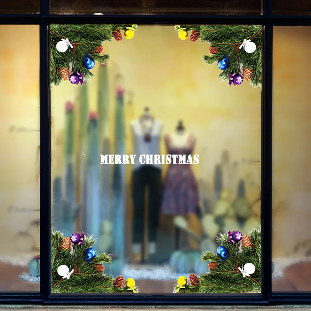 Рождественские наклейки на стену окна домашний магазин Декор сделай сам модные