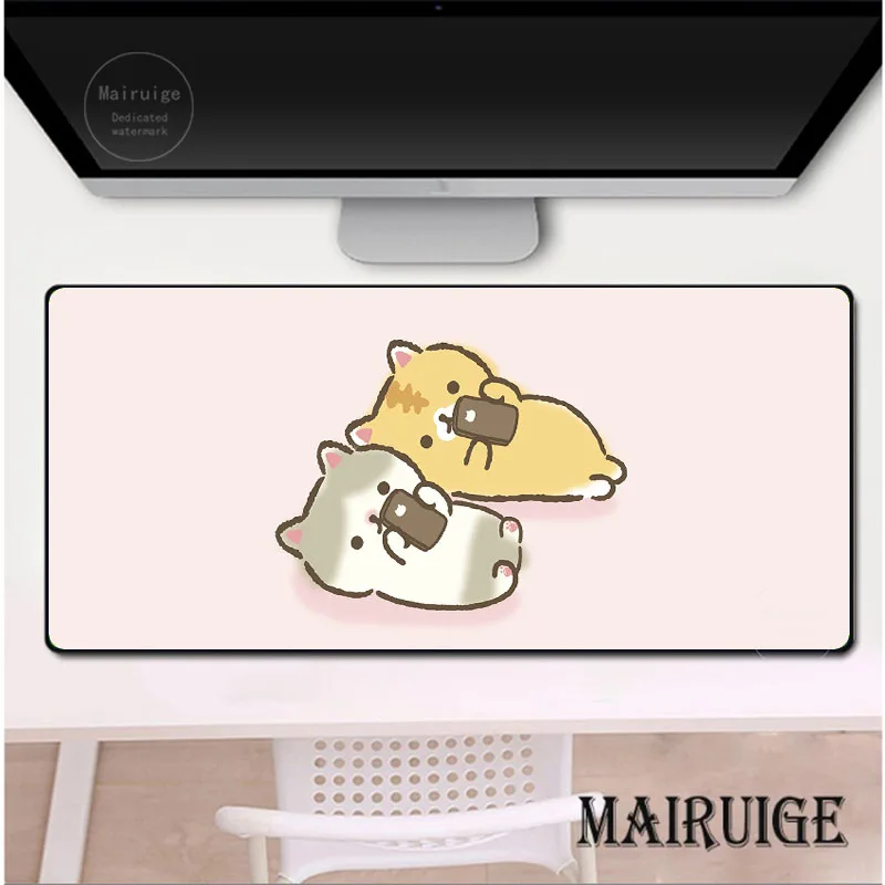 

400*900mm Top Quality Cute Cat Anime Natural Rubber Gaming Accessories Kawaii Mousepad Desk Mat Large Mouse Pad Keyboards Mat