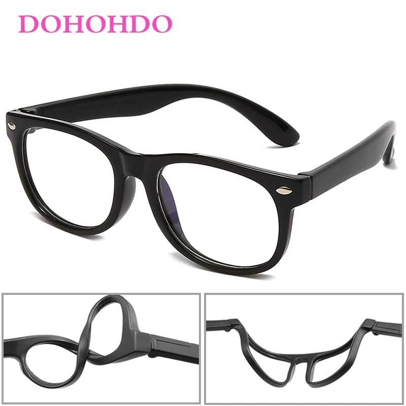 

2021 Fashion Kids Anti-blue Light Glasses Children Boy Girls TR90 Soft Frame Goggle Flexible Silicone Glasses UV400 Okulary Hot