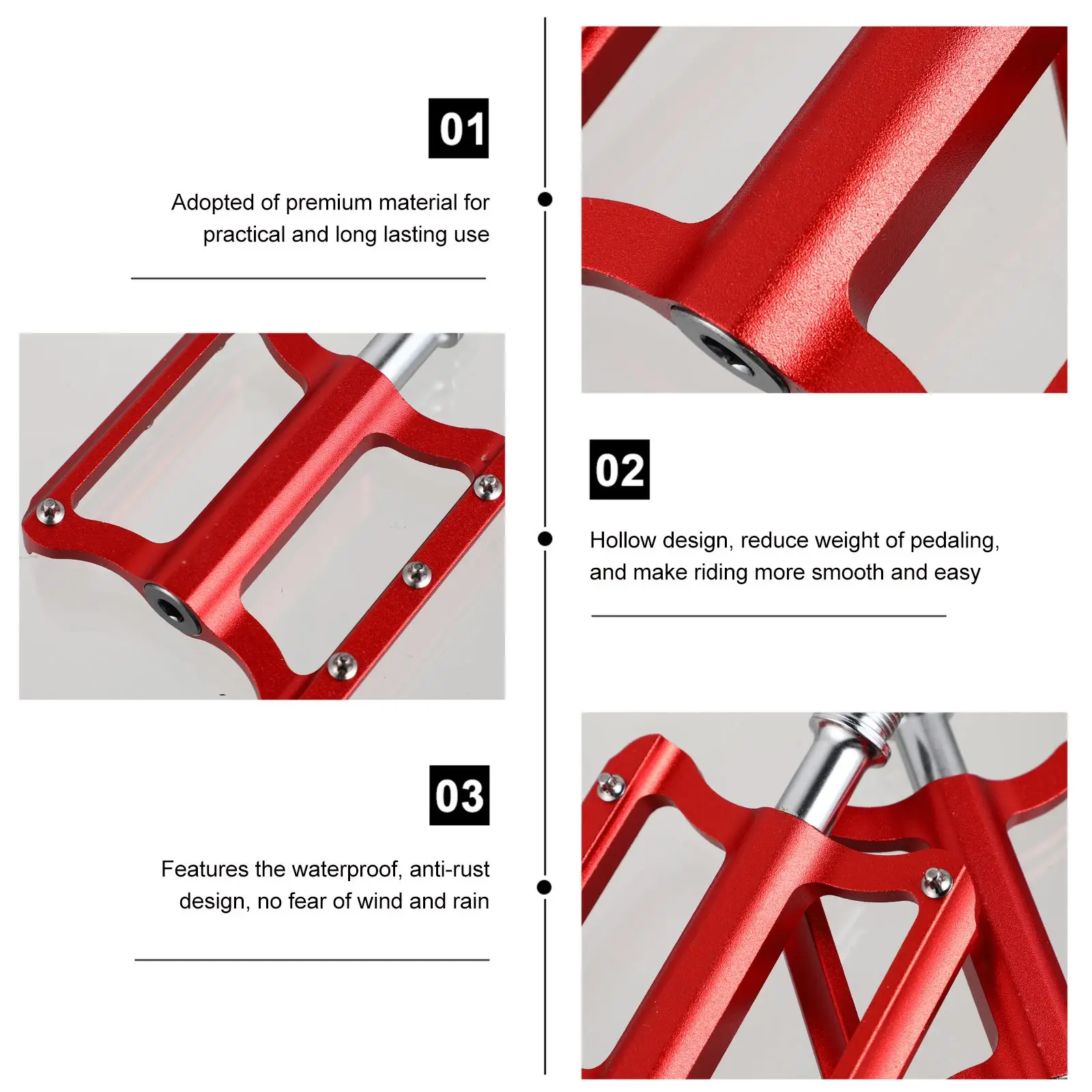 

1 Pair Bike Pedals Aluminium Alloy Platform Flat Pedal for Road Mountain