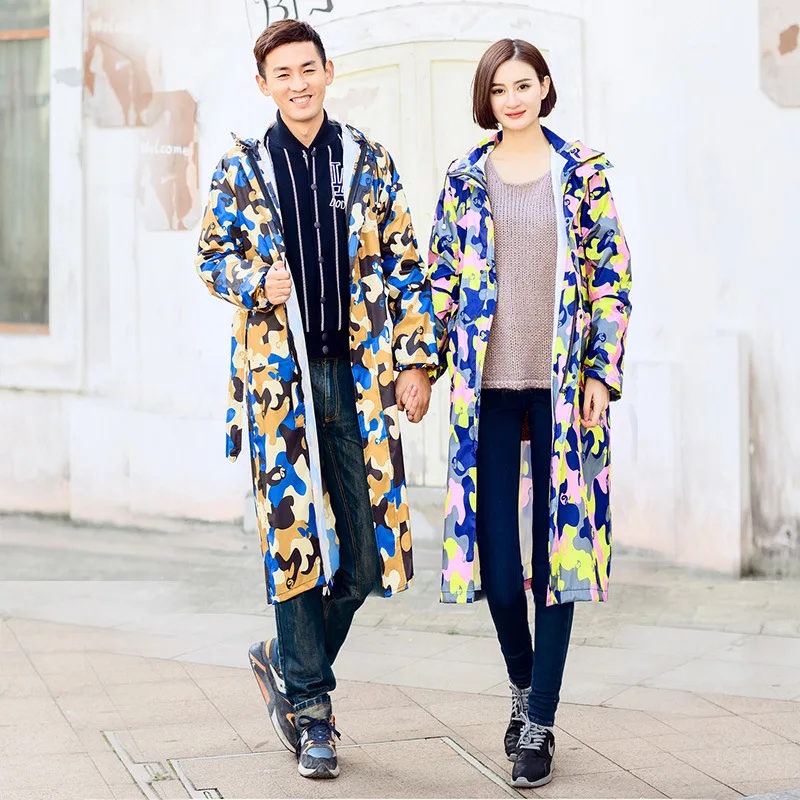 Длинный походный дождевик камуфляжный плащ для мужчин и женщин взрослый