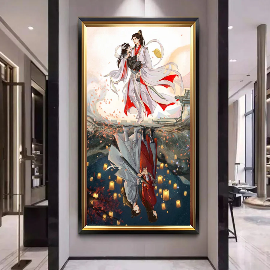 

5d алмазная живопись «сделай сам» Tian Guan Ci Fu, полноразмерная/круглая Алмазная вышивка, мозаика, персонаж аниме, Набор для вышивки крестиком, до...