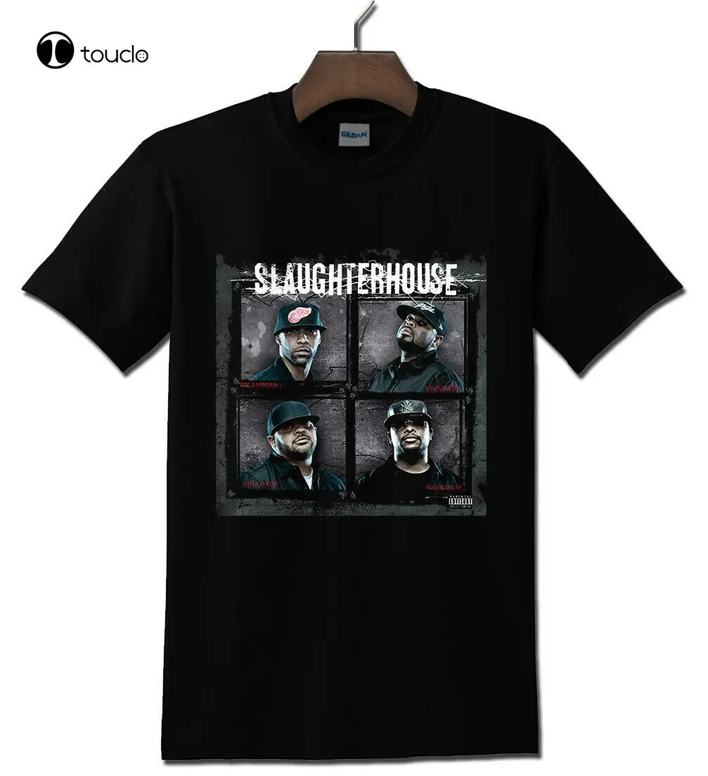 

Slaughterhouse Hip Hop Rap Group Black T-Shirt Tee Shirt Custom Aldult Teen Unisex Digital Printing Fashion Funny New