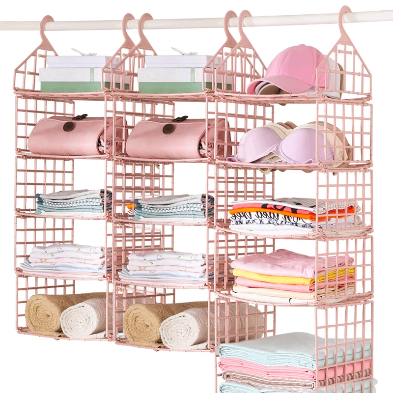 

JOYBOS Wardrobe Storage Rack Partitions Hierarchical Organize Bedroom Dormitory Storage Hanging Organizer Storage Basket JBS35