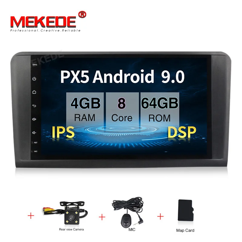 64G DVD CAMERA MEKEDE HD DSP Android 9,0 2G 4 ядра автомобиля gps для Mercedes Benz ML GL W164 ML350 ML500 GL320 Радио Стерео навигация без DVD плеера - Цвет: 64G DVD CAMERA
