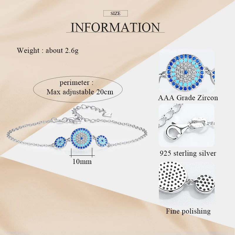 Женский браслет из серебра 925 пробы с синим Цирконом | Украшения и аксессуары