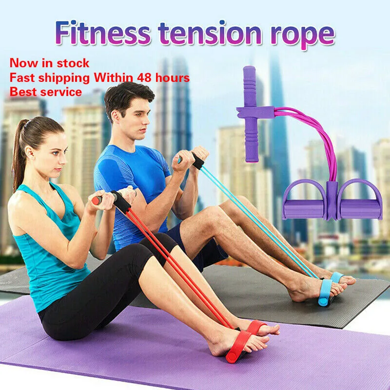 Фитнес-тренажер с 4 трубками эластичная веревка для вытягивания живота