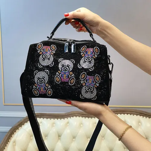 

Designer Cross Body Bag Woman Top Handle Handbag Tote Cute Cartoon Bear Animal Prints
