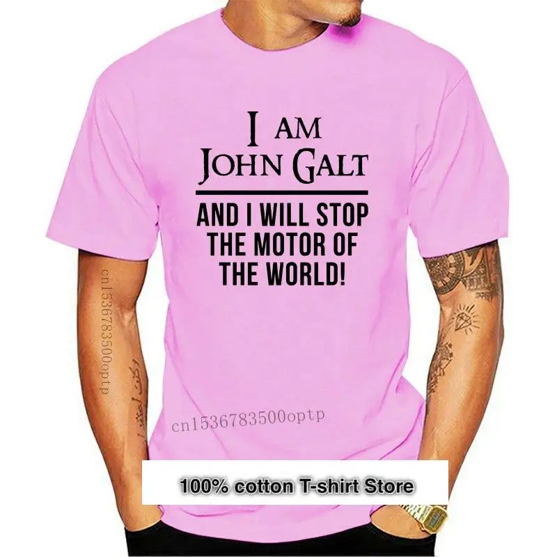 

Camiseta Atlas Shrugged John Galt para hombre y mujer, camisa con Motor del mundo, Nueva