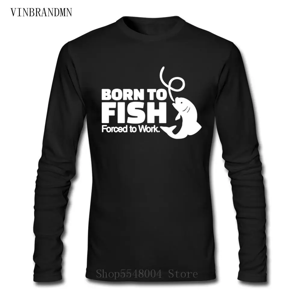 Хипстерская футболка Sporter с принтом рыбалки надписью Born To Fish забавная круглым