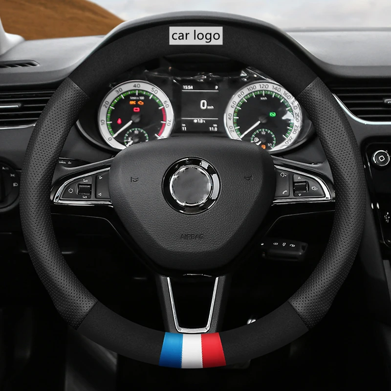 

Auto Car Steering Wheel Cover for Skoda Octavia 3 A5 A7 MK1 MK2 RS VRS Tour Superb Kodiaq Enyaq Citigo Yeti Fabia