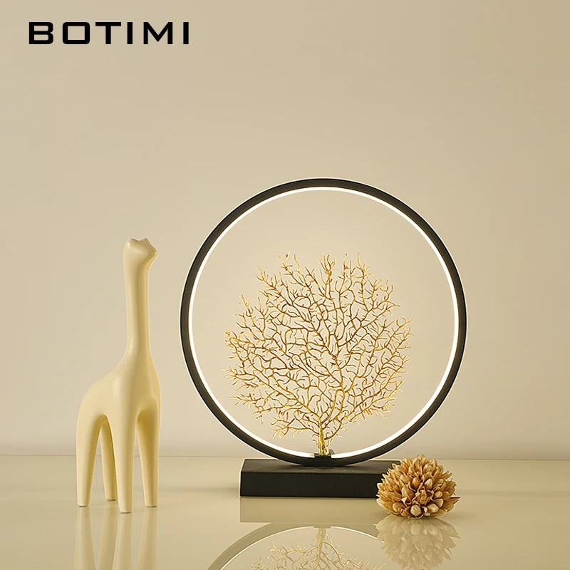 Скандинавское дерево в форме арт деко круглая Настольная лампа для гостиной
