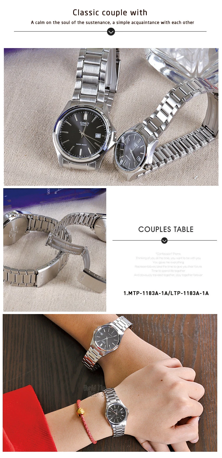 Мужские часы Casio Мужские часы Set Top Brand Роскошные женские часы Кварцевые наручные часы Спортивные мужские часы Водонепроницаемые женские часы Luminous Pair Design Model relogio feminino masculino reloj hombre