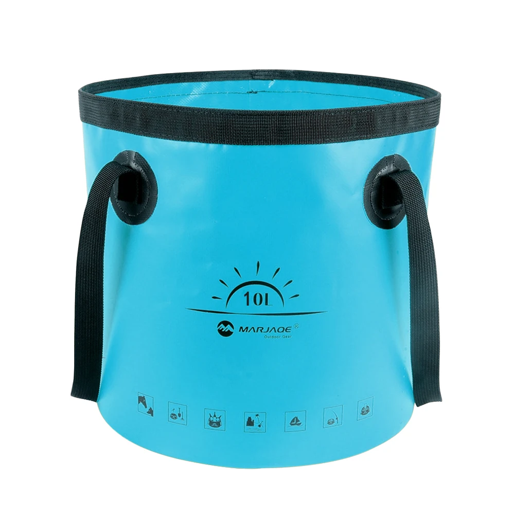 

10L Portable Folding Bucket Outdoor Camping Fishing Travel Home Car Washing Container Waterproof Storage Carrier Bags