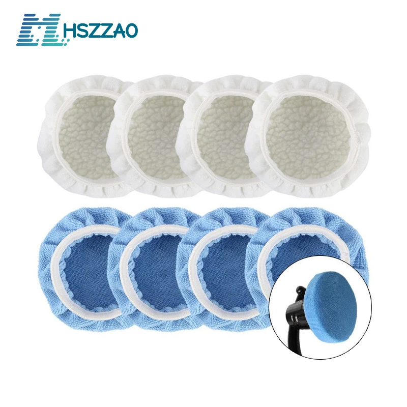 

Polishing Bonnet Buffer Pad Microfiber Bonnet Car Polisher Pad Cover for Car Paint Care 5-6" 7-8" 9-10" 3 Sizes