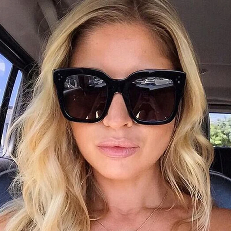 2020 квадратные солнцезащитные очки женские большого размера Lunette Femme роскошные