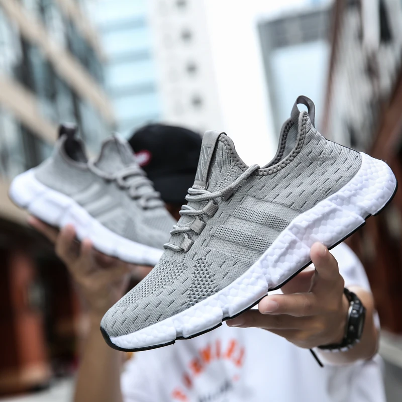 Кроссовки сетчатые для мужчин и женщин дышащие сникерсы на платформе