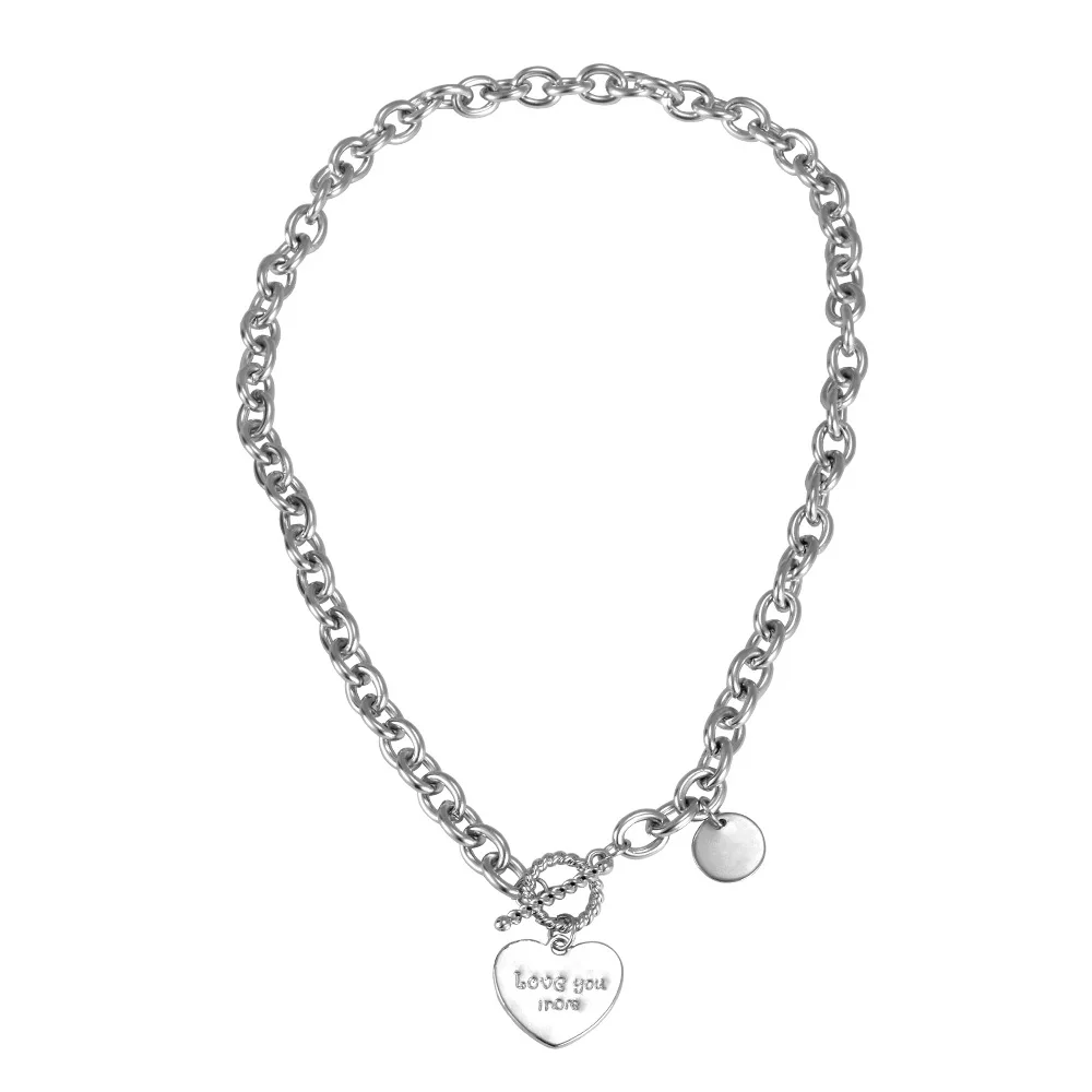 Модное короткое ожерелье love из нержавеющей стали цепочка до ключиц iLOVE