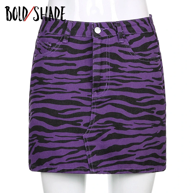 

Bold Shade Indie Aesthetic Animal Print Mini Skirts Y2K Low Rise Vintage Women Denim Skirt Early 2000s Fashion Clothes Summer