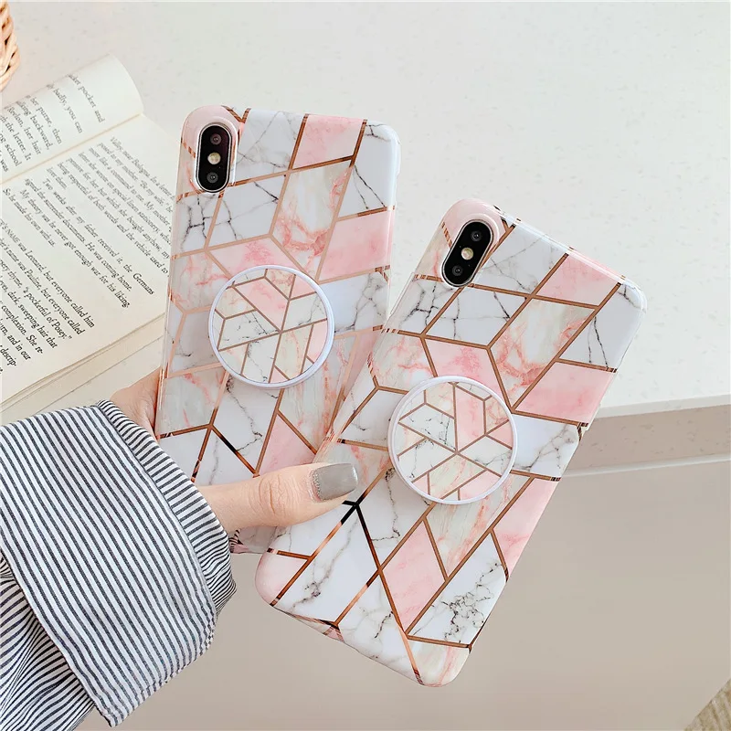Геометрические мраморные чехлы для телефонов iPhone X XR XS 11 Pro Max 6S 7 8 Plus