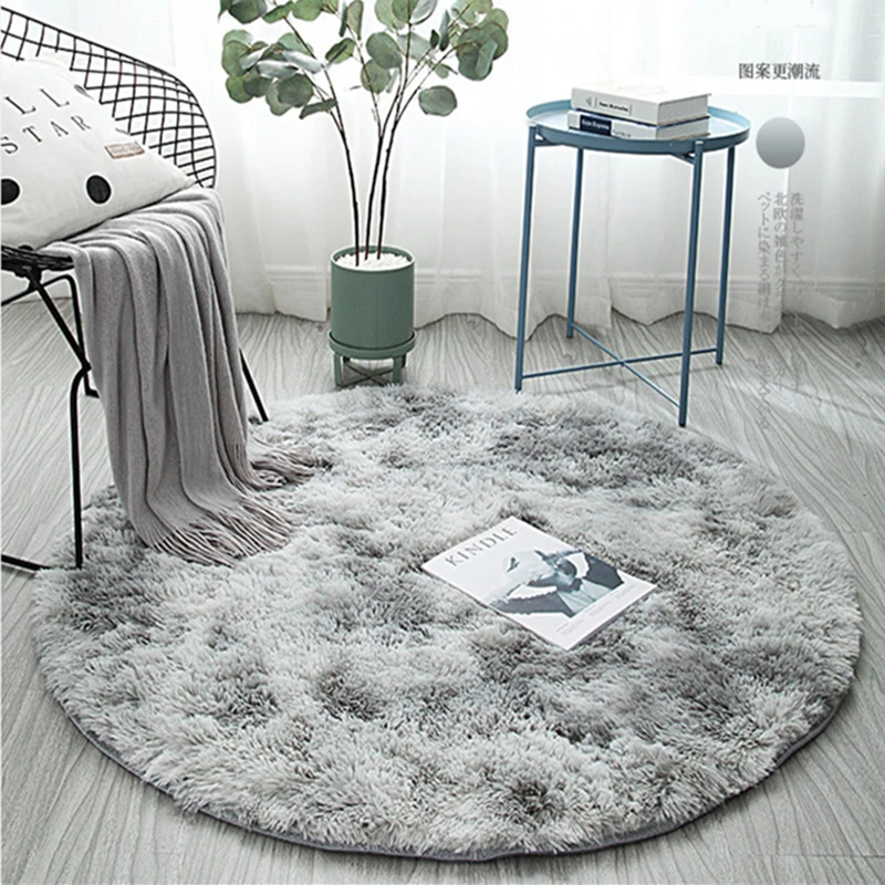 Круглые мягкие пушистые плюшевые ковры для гостиной спальни Нескользящие