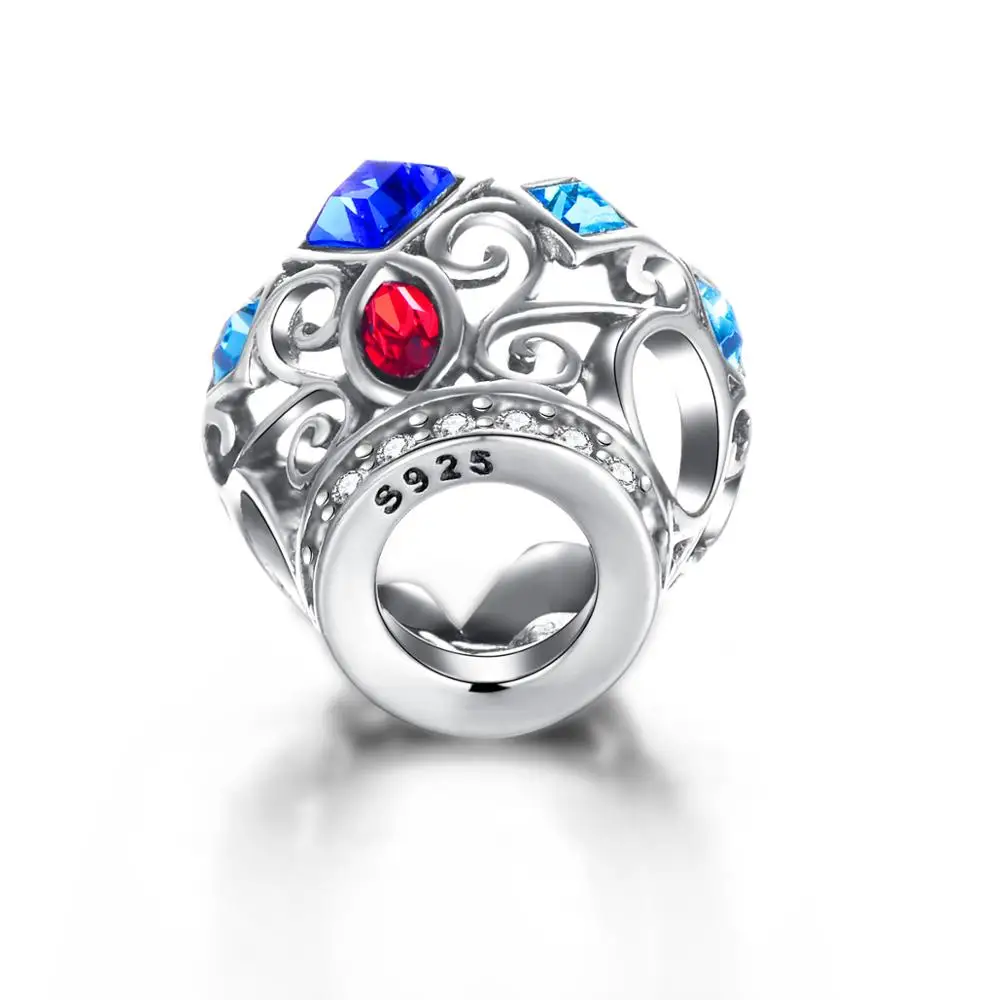 2 шт./лот подвески с Королевской короной из бисера стерлингового серебра 925 пробы