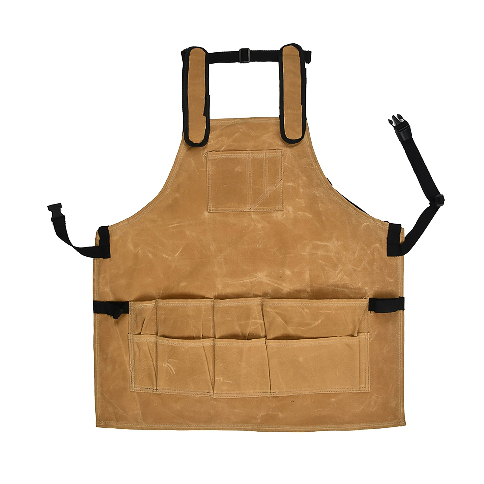 

Durable Goods Heavy Duty Unisex Canvas Work Apron With Tool Pockets Cross-Back Straps Adjustable For Woodworking Painting
