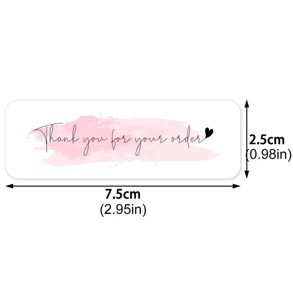 

Thank You Sticker 120 Labels Per Roll Gift Wrapping Decoration Paper Self-adhesive Label Rectangle Stickers
