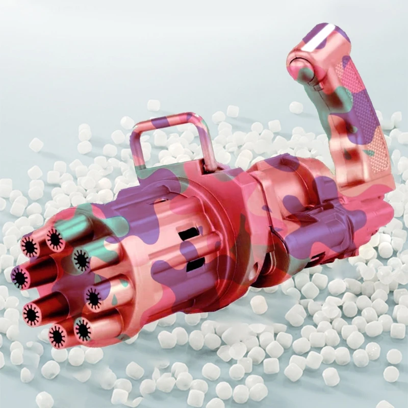 

2-in-1 Outdoor Bubble Maker Playing Toys Gatling Bubble Toy Bubble Blowing Machine Sports Outdoor Toy for Kids Toddlers