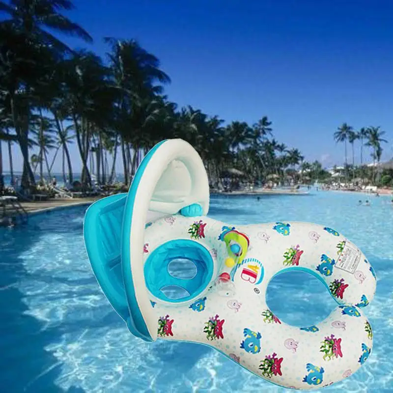 Плавающий поплавок для бассейна Rooxin мамы и ребенка зонтик плавательное кольцо с