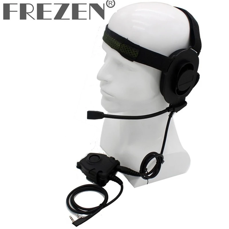 

HD01 Z Tactical Bowman Elite II Headset with Peltor Style PTT For Kenwood BaoFeng Two Way Radio UV-5R V2+ UV-82 GT-3 BF-F8HP