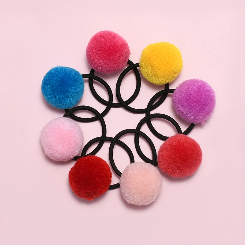 Милая резинка для волос маленькой девочки с помпоном эластичная повязка на