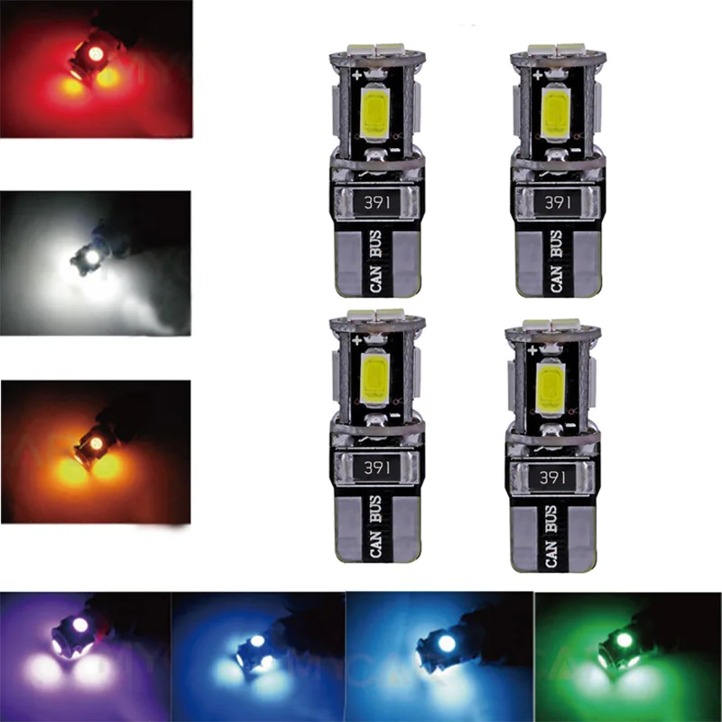 4 шт. T10 6SMD W5W 5630 клиновидные светодиоды для автомобиля лампочка указателя