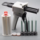 Пистолет для клея, 50 мл, дозатор клея 1:2 AB, клеевой пистолет для заделки клея, пустой картридж 50 мл 1:1 и Набор насадок для смешивания 5 шт. 1:1