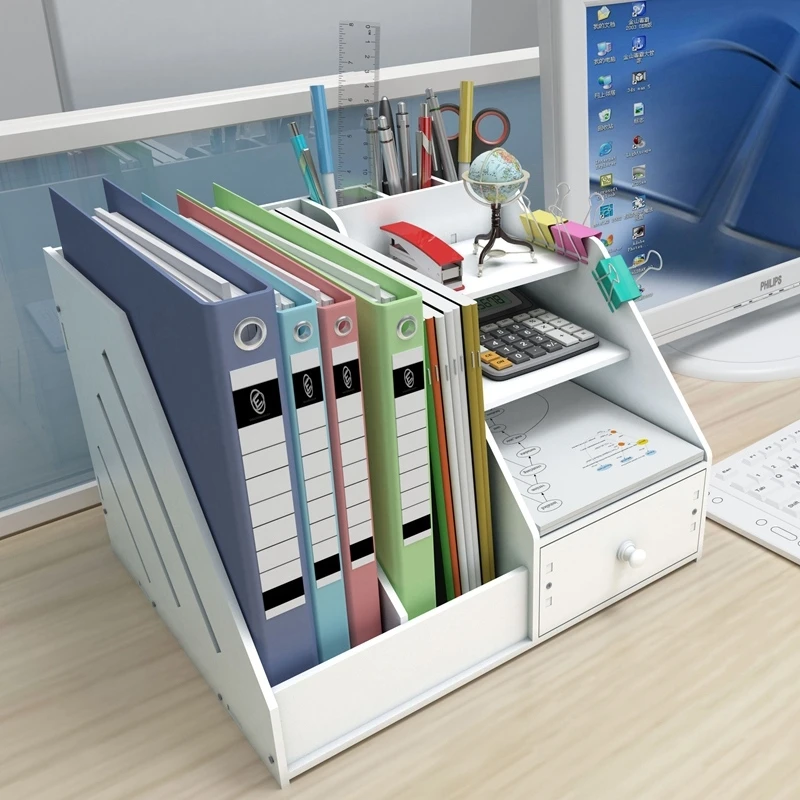 

Magazine File Desk Bookcase Stationery Storage Box Bookshelf