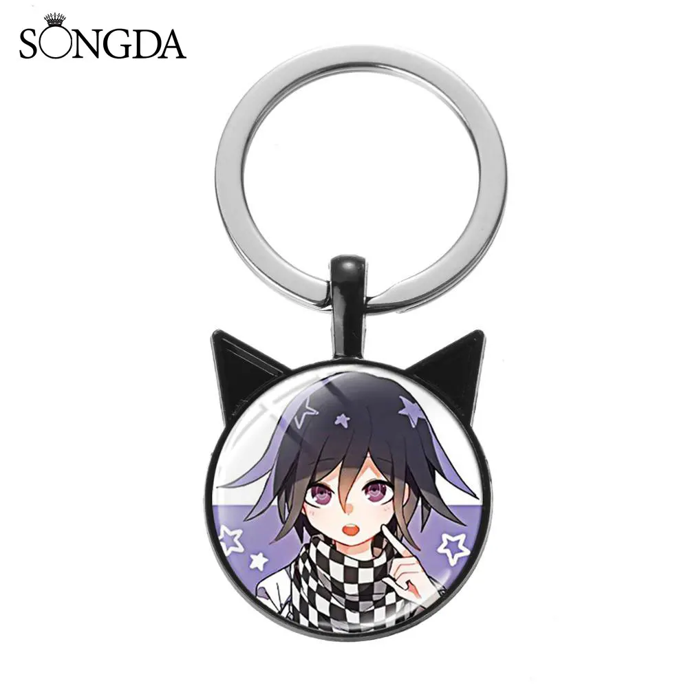 Cool Game Danganronpa V3 Killing Keychain Oma Kokichi Anime Cartoon Figure Key Chain Boy Girl Jewelry Gift Key Ring Accessories