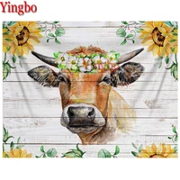 new diy diamond painting animal cow sunflower embroidery full square round mosaic home decor painting puzzle cross stitch gift