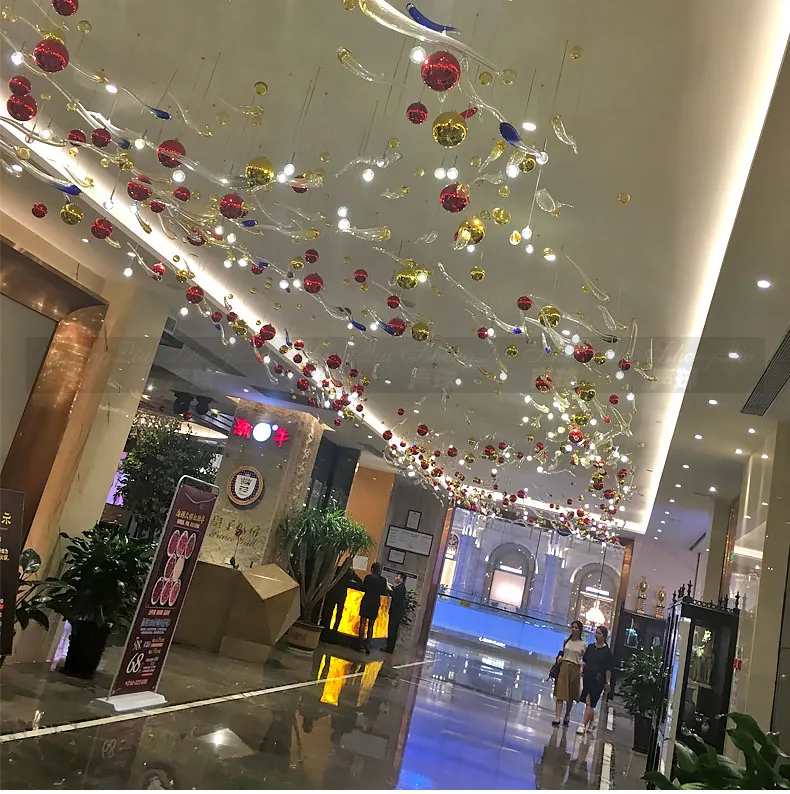 Люстра из хрустального стекла с пузырьковыми шарами нестандартные инженерные