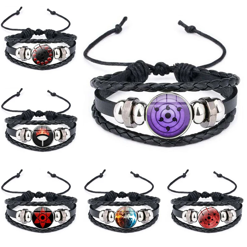 

Anime Narutos Sharingan Eye Bracelet Vintage Figure Leather Bracelets Goth Fashion Bangle For Fans Men Jewelry Gifts 2021 Trendy