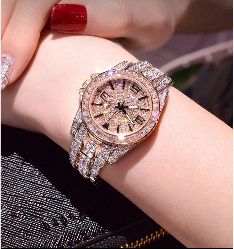 Женские кварцевые часы с австрийским кристаллом Роскошные наручные кристаллами